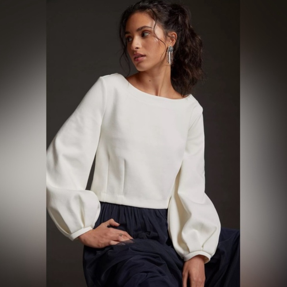 NWT-Maeve Anthropologie Tie-Back Ponte Pullover